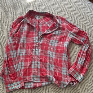 J. Crew Red and Light Blue Plaid Women’s Shirt